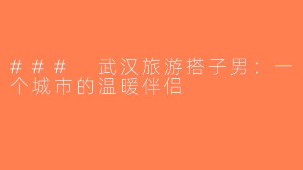 ### 武汉旅游搭子男：一个城市的温暖伴侣