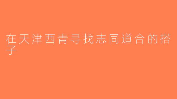 在天津西青寻找志同道合的搭子