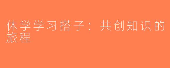 休学学习搭子：共创知识的旅程