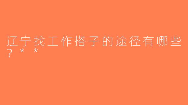 辽宁找工作搭子的途径有哪些？**