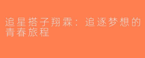 追星搭子翔霖：追逐梦想的青春旅程