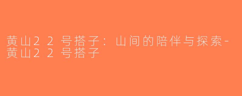 黄山22号搭子：山间的陪伴与探索-黄山22号搭子