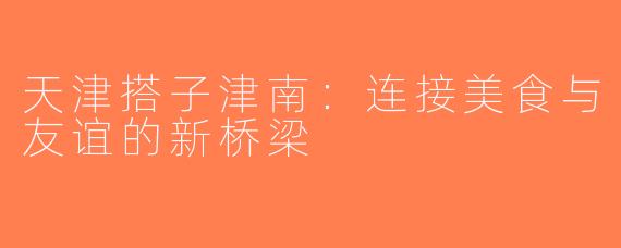天津搭子津南：连接美食与友谊的新桥梁