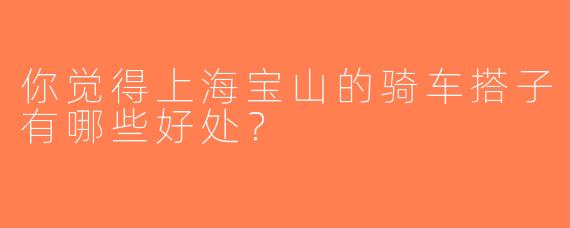 你觉得上海宝山的骑车搭子有哪些好处？