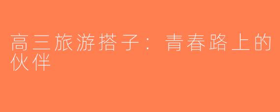 高三旅游搭子：青春路上的伙伴