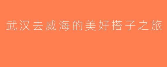 武汉去威海的美好搭子之旅