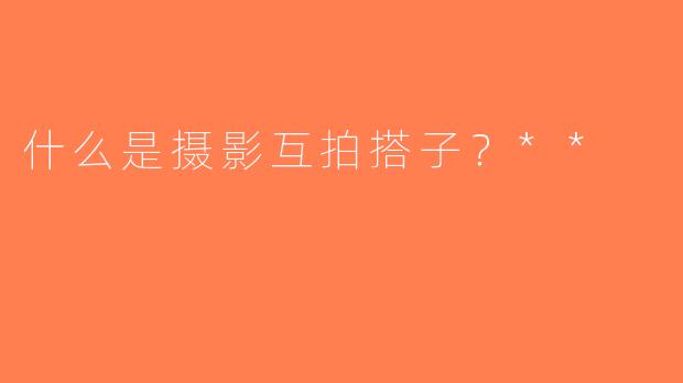 什么是摄影互拍搭子？**