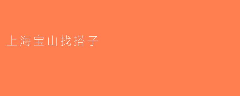 上海宝山找搭子