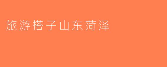 旅游搭子山东菏泽