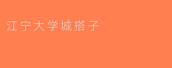 江宁大学城搭子