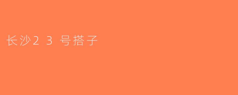 长沙23号搭子