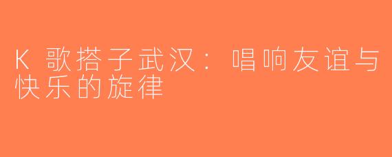 K歌搭子武汉：唱响友谊与快乐的旋律