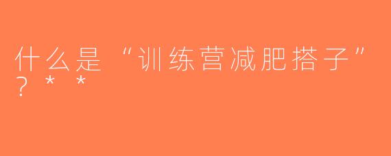 什么是“训练营减肥搭子”？**