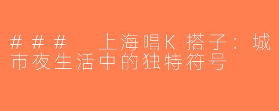 ### 上海唱K搭子：城市夜生活中的独特符号