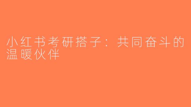 小红书考研搭子：共同奋斗的温暖伙伴