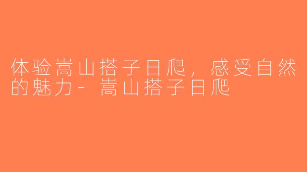 体验嵩山搭子日爬，感受自然的魅力-嵩山搭子日爬
