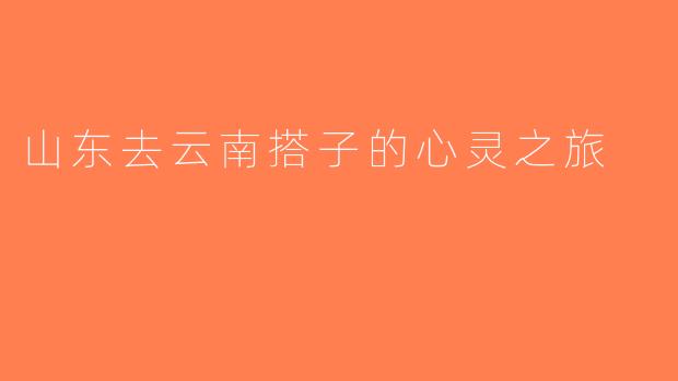 山东去云南搭子的心灵之旅