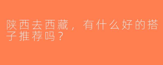 陕西去西藏，有什么好的搭子推荐吗？