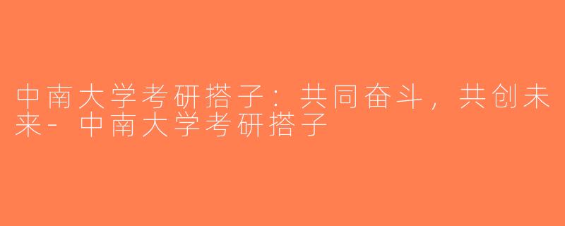 中南大学考研搭子：共同奋斗，共创未来-中南大学考研搭子