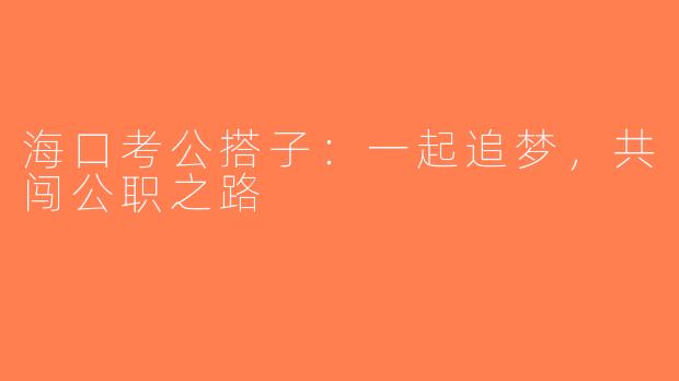 海口考公搭子：一起追梦，共闯公职之路
