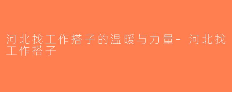 河北找工作搭子的温暖与力量-河北找工作搭子
