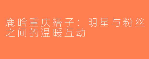 鹿晗重庆搭子：明星与粉丝之间的温暖互动