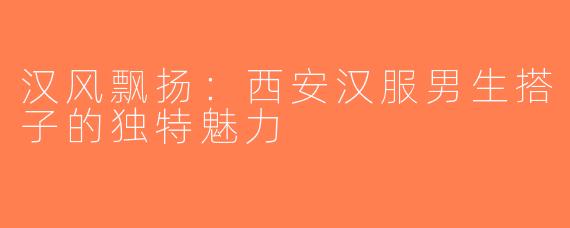 汉风飘扬：西安汉服男生搭子的独特魅力