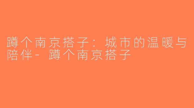 蹲个南京搭子：城市的温暖与陪伴-蹲个南京搭子