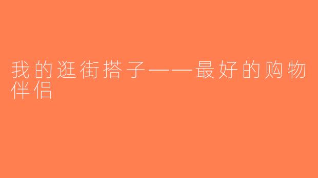 我的逛街搭子——最好的购物伴侣