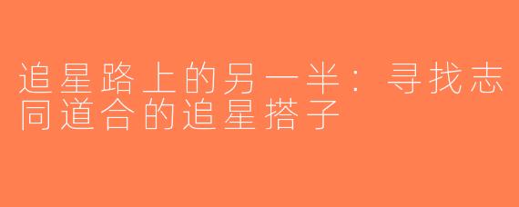 追星路上的另一半：寻找志同道合的追星搭子