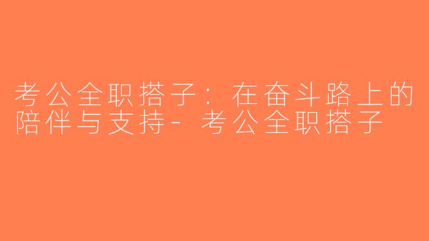 考公全职搭子：在奋斗路上的陪伴与支持-考公全职搭子