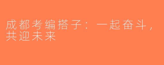 成都考编搭子：一起奋斗，共迎未来
