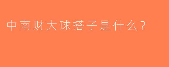 中南财大球搭子是什么？  