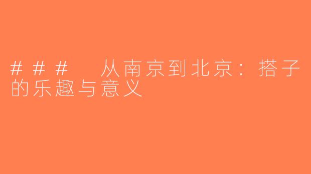 ### 从南京到北京：搭子的乐趣与意义