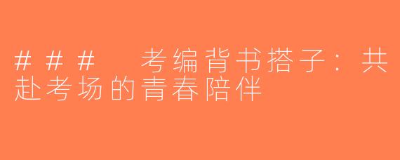 ### 考编背书搭子：共赴考场的青春陪伴