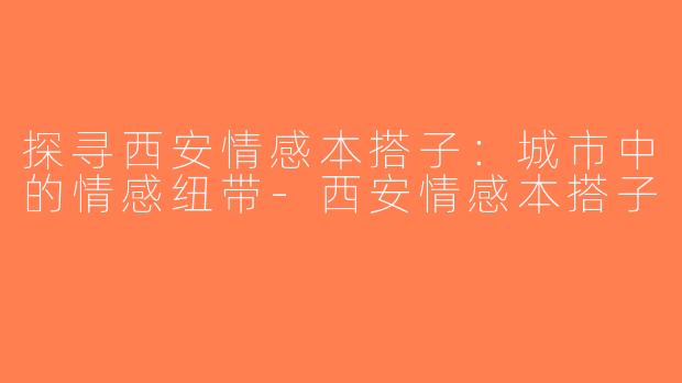 探寻西安情感本搭子：城市中的情感纽带-西安情感本搭子