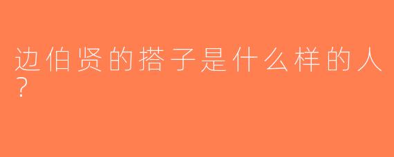 边伯贤的搭子是什么样的人？