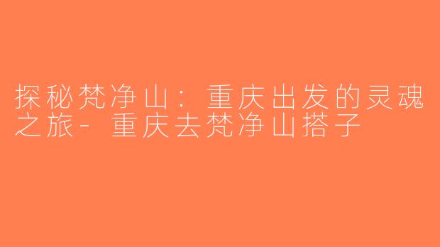 探秘梵净山：重庆出发的灵魂之旅-重庆去梵净山搭子