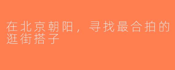 在北京朝阳，寻找最合拍的逛街搭子