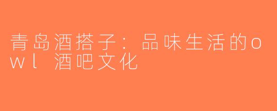 青岛酒搭子：品味生活的owl酒吧文化