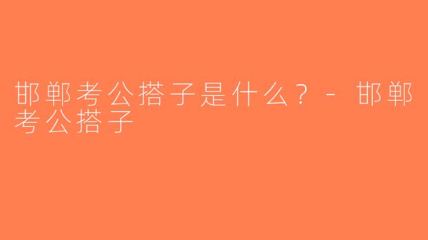 邯郸考公搭子是什么？-邯郸考公搭子
