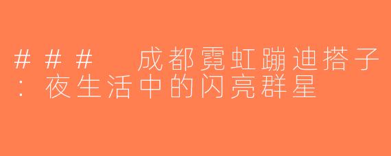 ### 成都霓虹蹦迪搭子：夜生活中的闪亮群星
