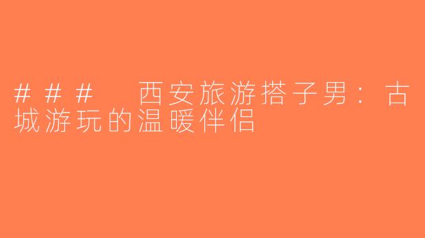 ### 西安旅游搭子男：古城游玩的温暖伴侣