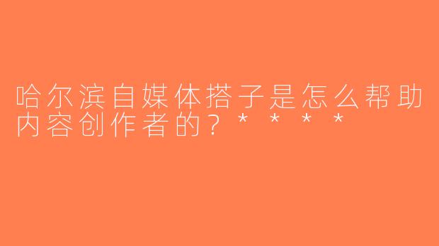 哈尔滨自媒体搭子是怎么帮助内容创作者的？****
