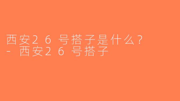 西安26号搭子是什么？  -西安26号搭子