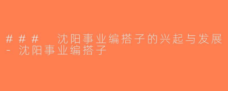 ### 沈阳事业编搭子的兴起与发展-沈阳事业编搭子