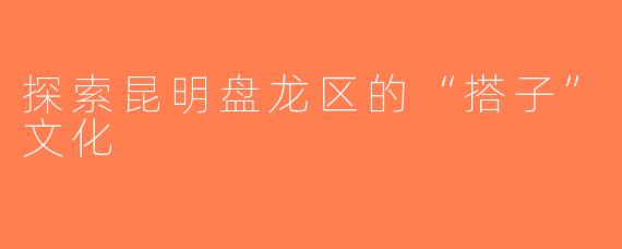探索昆明盘龙区的“搭子”文化