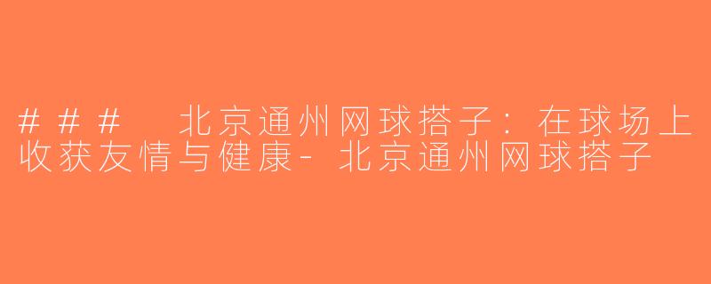 ### 北京通州网球搭子：在球场上收获友情与健康-北京通州网球搭子