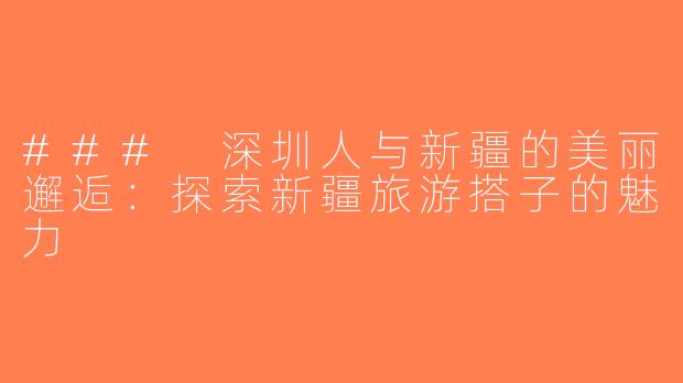 ### 深圳人与新疆的美丽邂逅：探索新疆旅游搭子的魅力