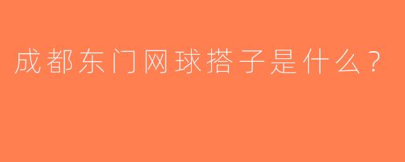 成都东门网球搭子是什么？
